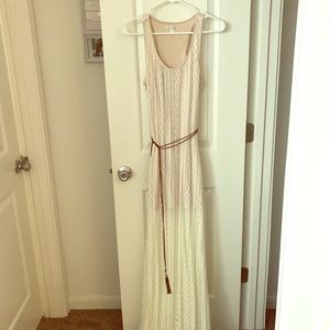 NWT ivory lace maxi dress